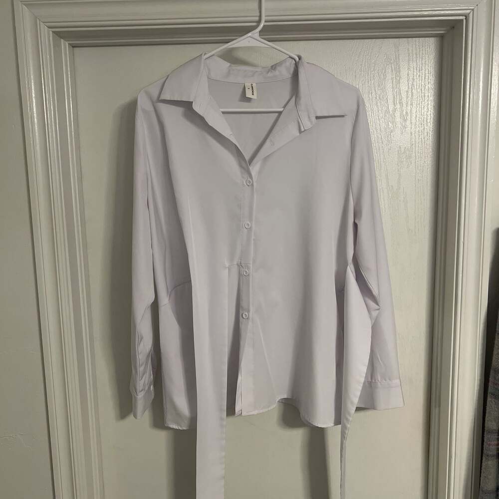 Minimalist White Button Down Shirt